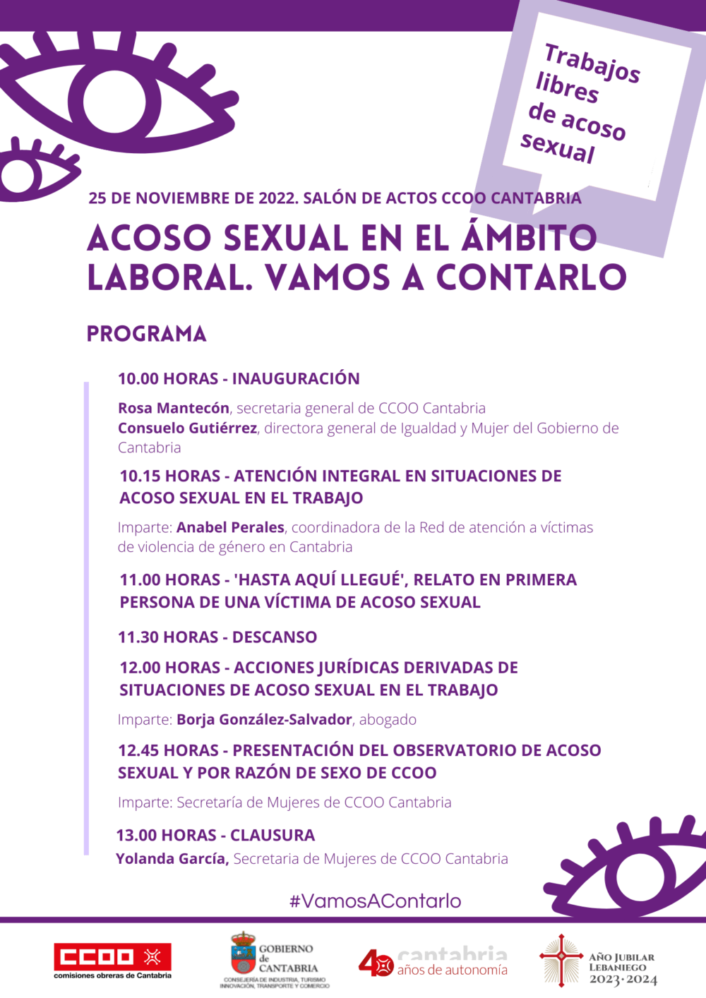 Santander, acoso sexual en el ámbito laboral, CCOO, 25-N, 10.00 h. -  CANTABRIA DIRECTA